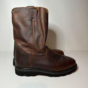 Justin Leather Screwdriver Work Boots WK4905 Oil Resisting Brown Men Size 13W